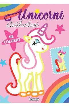 Unicorni stralucitori de colorat: Roz