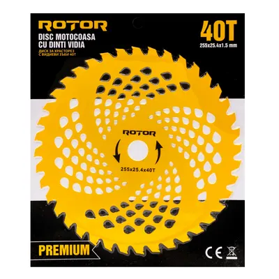 Disc motocoasa Premium cu dinti Vidia 40T 255×25.4×1.5mm Rotor