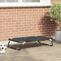 vidaXL Pat pentru câini 90 x 55 x 18 cm Oțel Negru