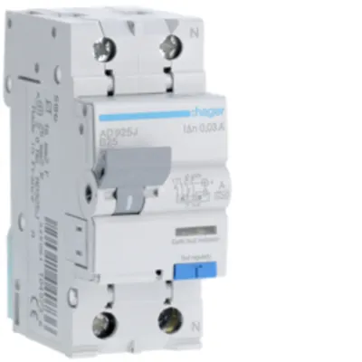 Disjunctor diferențial P+N 25A/30mA, B, 6kA, tip A