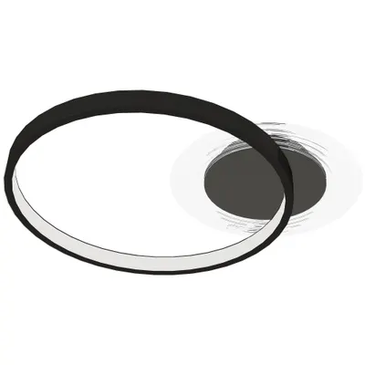HOMCOM Lampă de tavan LED Modernă de 40W cu 2 Inele și Lumină Reglabilă, Negru | Aosom Romania