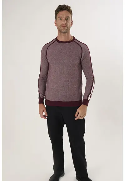 Pulover din bumbac cu maneci raglan - Rosu stins
