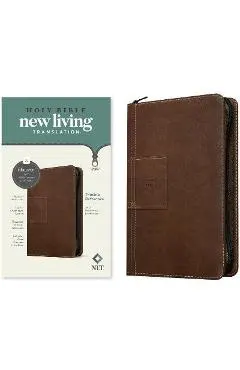 NLT Thinline Reference Zipper Bible, Filament Enabled Edition (Red Letter, Leatherlike, Atlas Rustic Brown)