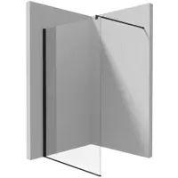 Paravan dus profil negru walk-in sticla securizata 140x200 cm, Deante Kerria Plus