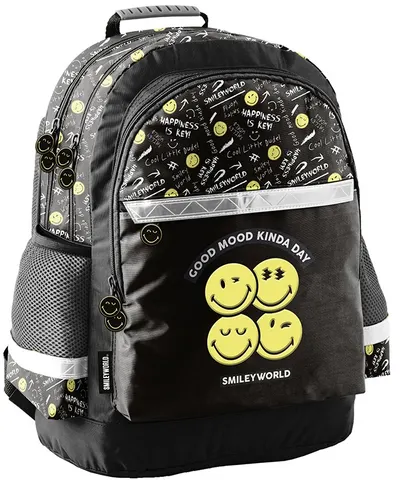 Ghiozdan școlar Paso Smiley - Varianta 1, cu 3 compartimente