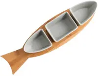 Platou de servire Morello - Fish, 36.5 x 10 cm, gri