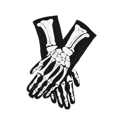Mănuși de Halloween, Amscan, model Skeleton 3d gloves, one size, 33 cm