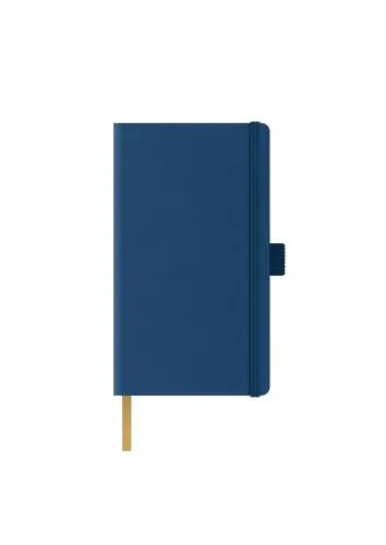 Agenda nedatata A5 Castelli, coperta rigida bleumarin, elastic bleumarin, dictando ivory