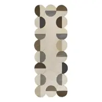 Covor tip traversă grej țesut manual din lână 80x230 cm Mia Scallop Frame – Flair Rugs
