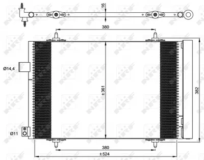 Radiator AC condensator cu uscator potrivit CITROEN C5 III; PEUGEOT 407, 508, 508 I, 508 II 2.0D 2.0DH 02.08