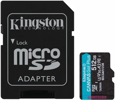 Card de memorie Kingston - Canvas Go! Plus Gen 4, 512GB, microSD, Class 10 + Adaptor