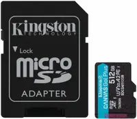 Card de memorie Kingston - Canvas Go! Plus Gen 4, 512GB, microSD, Class 10 + Adaptor