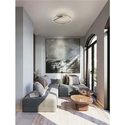 Plafoniera TILIA Triac Dimabil Foggy Nickel Aluminiu LED 44 Wat 220-240 Volt 2277Lm IP20 2700-3000-4000K CCT Dip Intrerupator Deschis sus & jos