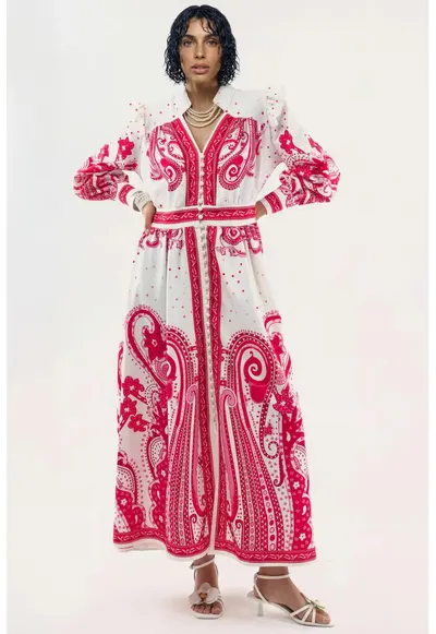 Rochie Maxi MSN - decolteu in V - imprimeu Paisley - multicolor - poliester