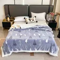 Patura CoCoLiNo cu blanita, 200x230cm, Jojo Home, Bleu, brazi