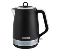 Fierbator de apa Morphy Richards Illumination 108020, 1.7 L, 2200 W, gradatie transparenta, compartiment cablu, filtru anti-calcar, Negru