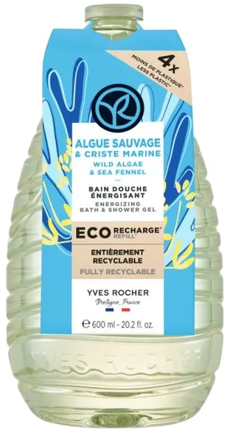 Yves Rocher Bain Nature Gel de duș, alge sălbatice, agent de umplere, 600 ml
