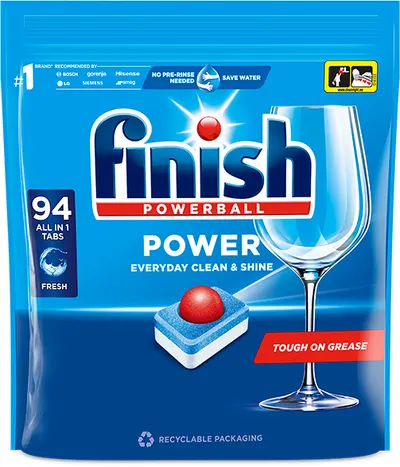 Capsule pentru mașină de spălat vase Finish - Power All in 1, Mega, 94 buc