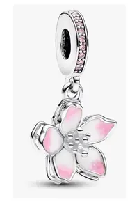 Charm tip Floare de cires Zirconiu - Argint 925