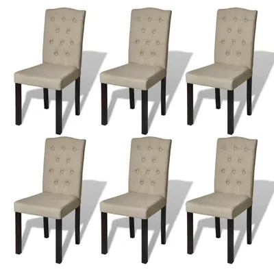 vidaXL Scaune de bucătărie, 6 buc., cafeniu, material textil