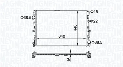 Radiator racire motor potrivit MERCEDES C (A205), C (C205), C T-MODEL (S205), C (W205), CLS (C257), E (A238), E ALL-TERRAIN (S213), E (C238), E T-MODEL (S213), E (W213), GLC (C253) 1.6-3.0 12.13