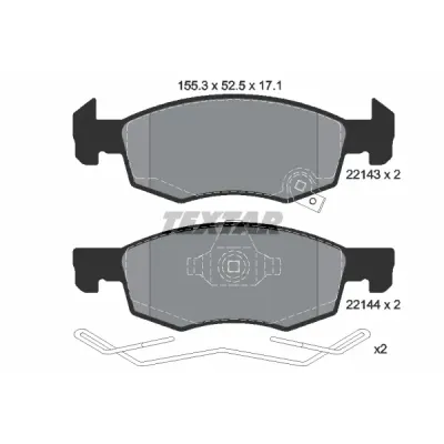 Set placute frana, frana disc TEXTAR 2214301