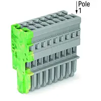 1-conductor female plug; 4 mm²; 10-pole; 4,00 mm²; green-yellow, gray