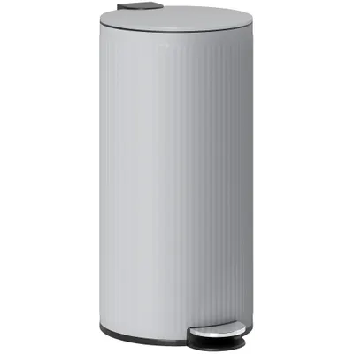 HOMCOM Coș de gunoi bucătărie 30L, coș cu pedală cu găleată interioară detașabilă, capac cu închidere silențioasă, 36x30x60,5cm, gri | Aosom Romania