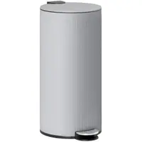 HOMCOM Coș de gunoi bucătărie 30L, coș cu pedală cu găleată interioară detașabilă, capac cu închidere silențioasă, 36x30x60,5cm, gri | Aosom Romania