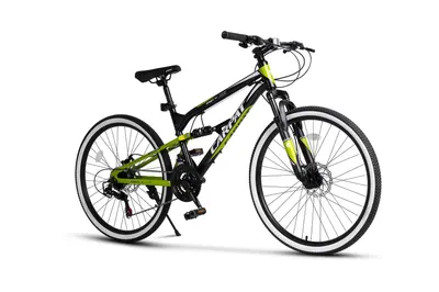 Bicicletă Copii cu suspensie integrala X6 21v Negru/Verde
