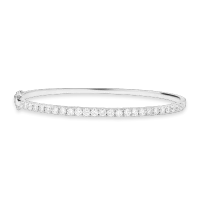 Bratara fixa din aur alb cu diamante de 2ct
