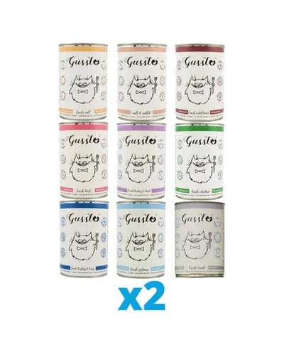 GUSSTO Cat conserve hrana pisici 18x400 g mix arome
