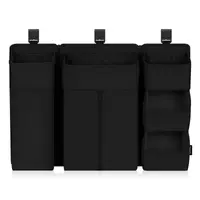 Organizator multifunctional, Lionelo, Sidepocket L, 58x11x58 cm, 3 parti independente cu multiple buzunare, Universal, Constructie ranforsata, Negru
