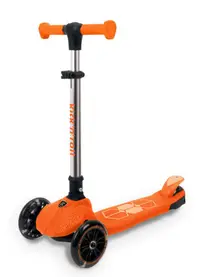 Trotineta pliabila cu 3 roti luminoase, ghidon reglabil si platforma cu banda LED, Kick'n Roll, L5 Jelly, Portocaliu