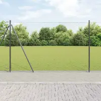 vidaXL Gard hexagonal cu bază din beton 10 x 1,5 m Gri Plasă