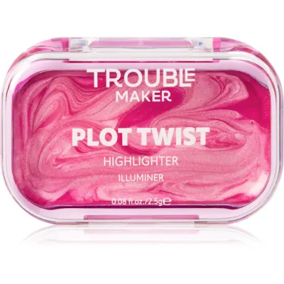 Trouble Maker Plot Twist Cream Highlight iluminator solid cremos culoare Spiralling Pink 2.5 g