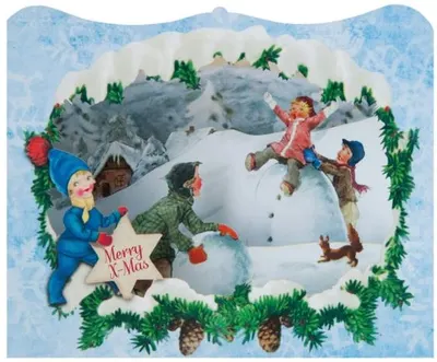 Felicitare Gespaensterwald 3D Merry Christmas, jocuri in zapada