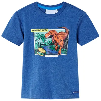 Tricou pentru copii, albastru închis melange, 128