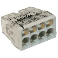 Set 10 conectori cu fixare prin impingere 8 conductoare 2,5mm2 24A Wago 2273-208