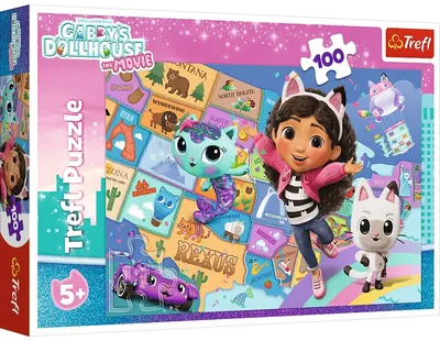 Puzzle Trefl din 100 piese - Prietenia în casa pisicii
