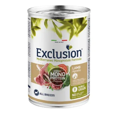 EXCLUSION Mediterraneo Monoprotein Formula, XS-XL, Miel, conservă hrană umedă monoproteică câini, (pate), 400g