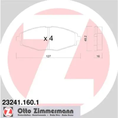 Set placute frana, frana disc ZIMMERMANN 23241.160.1