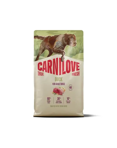 Hrană câini CARNILOVE 12 kg True Fresh Dog Duck Adult cu rață