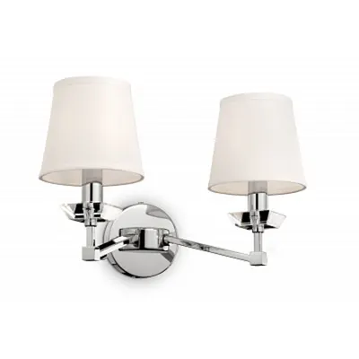 Corp de iluminat pentru perete Beira - H(min) 270mm, H(max) 270mm, W 260mm, L 420mm , White, 2 X E14 (40W), Metal, Linen, IP20, 1.85kg