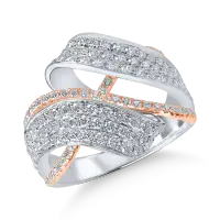 Inel din aur alb-roz cu diamante microsetting de 2.24ct