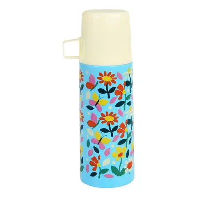 Termos albastru-crem pentru copii 350 ml Butterfly Garden – Rex London