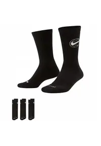 Sosete Sport - Elite Everyday Da2123-010 - Marime: 46-50 - Tehnologie Dri-Fit – Evacuarea Umiditatii - Amortizare Pentru Un Confort Sporit - Suport Pentru Arc Pentru Stabilitate - Constructie Elastica Si Confortabila - Negru - 3 Pachete