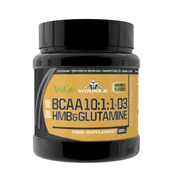 Aminoacizi pudra BCAA 10:1:1 Glutamine HMB Mango, 300g, Vitabolic