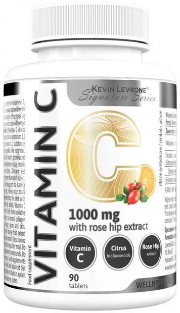 Vitamin C with Rose hip extract, 1000 mg, 90 tablete, Kevin Levrone