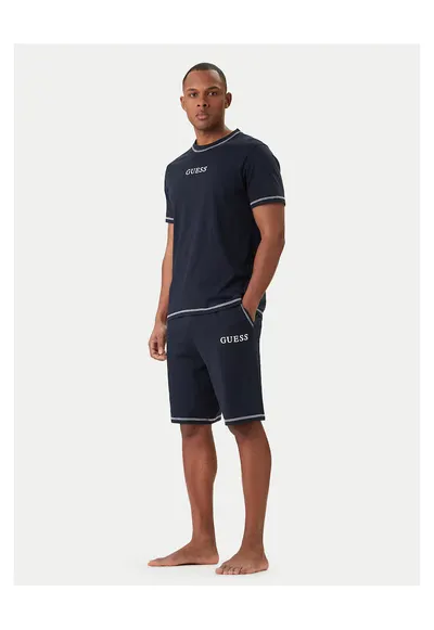Pijama barbati - bumbac - bleumarin si negru - 100% bumbac